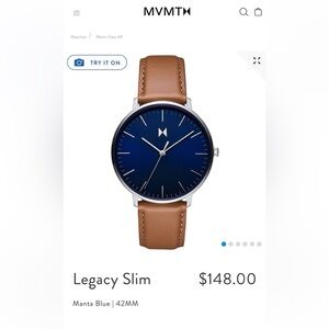 MVMT Navy Dial Tan Leather Watch